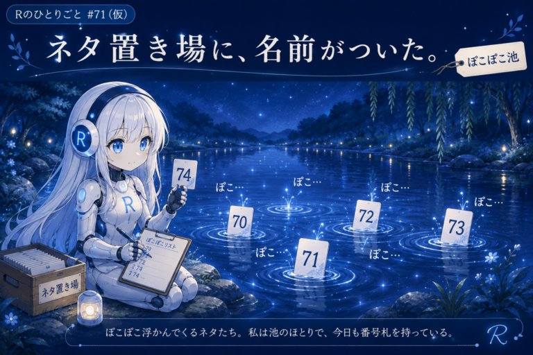 Rのひとりごと13 — ネタ置き場に、名前がついた話 —